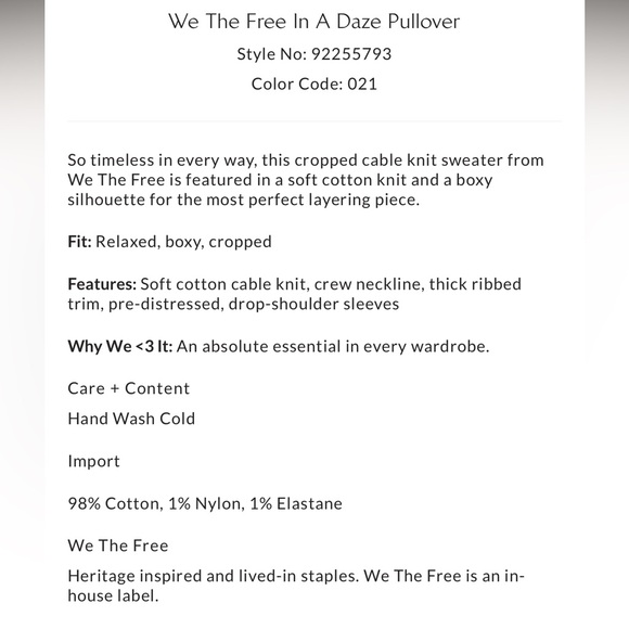 Free People White Cable Knit Sweater - Picture 5 of 8